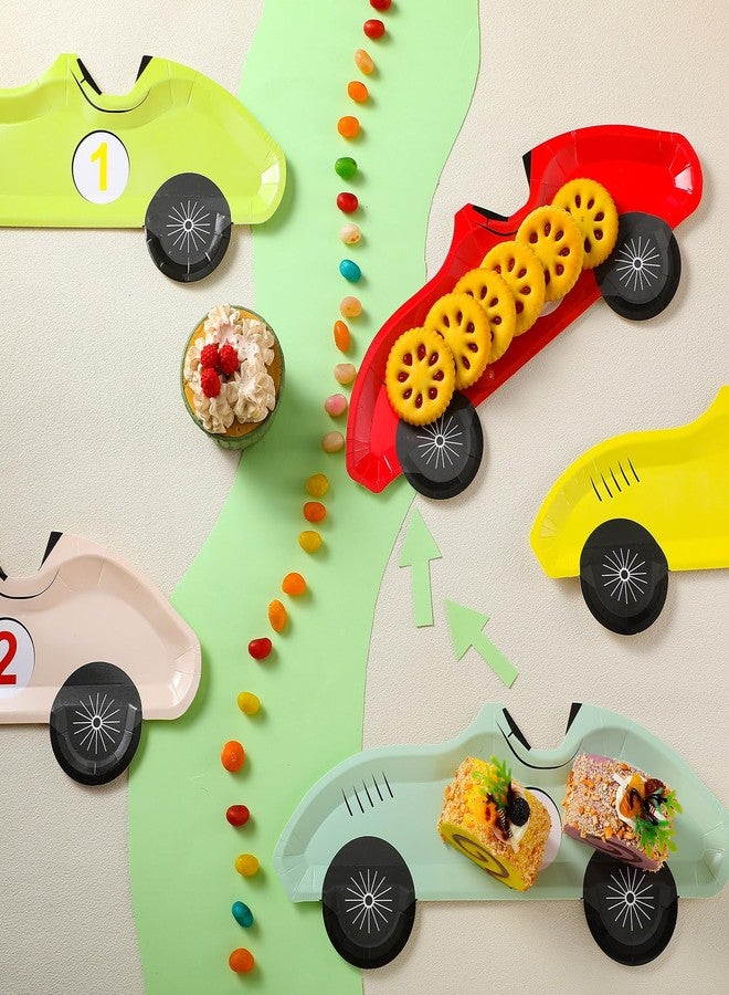 Chivertion 25 Pack Vintage Race Car Plates Disposable Paper Number 1-5 Birthday Plates Racing Car Party Decorations for Tableware Baby Shower Birthday Party Supplies - Image 5